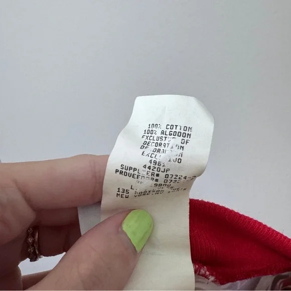 Mickey & Co Disney Pajama Sleep Shirt Top XL Cotton Red White Black Vintage - Picture 6 of 6